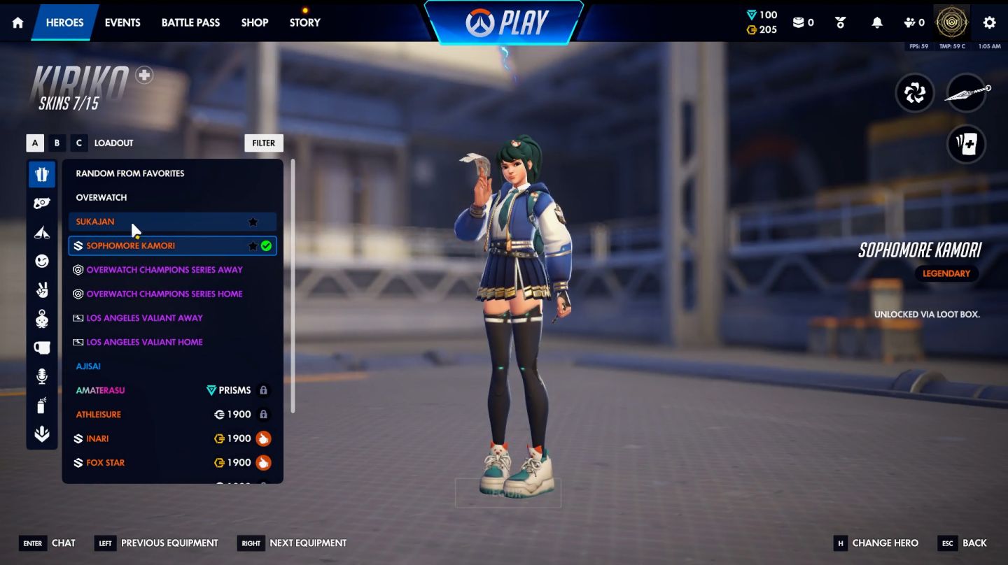Conta OW com várias skins e prismas