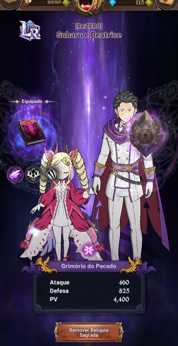 Conta com collab/ Subaru e Beatrice+Emilia vermelha+Priscilla/Todos de relíquia