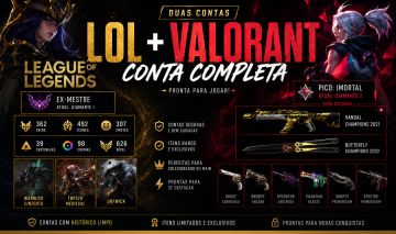 Conta lol 2013 mestre + Conta valorant Beta Ascendente + Skins raras