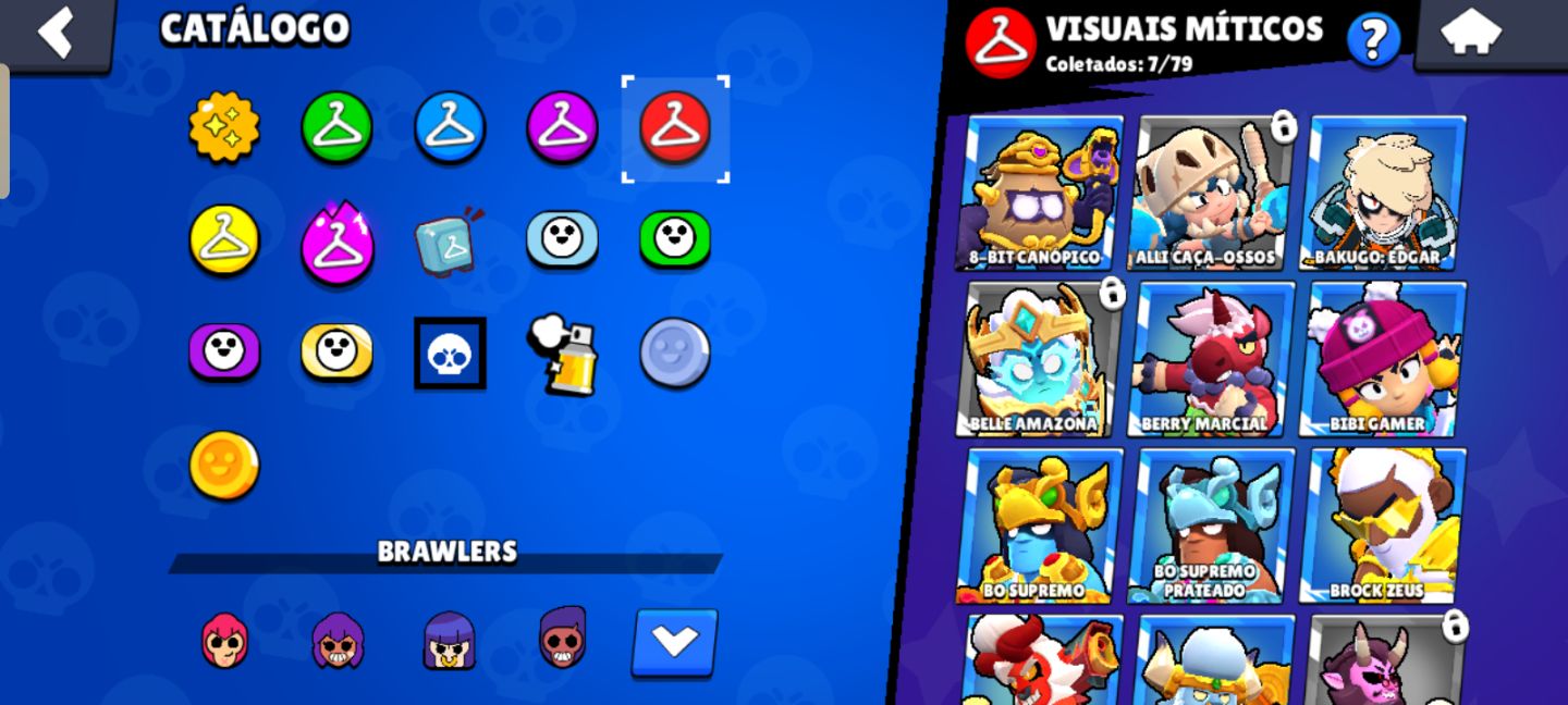 Conta de brawl stars iniciante com brawlers e skins lendárias