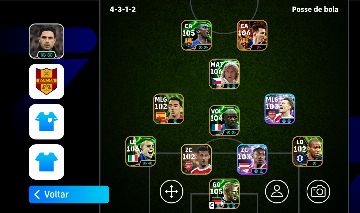 Conta efootball 3223 com viera, Messi 2015, nedved, cannavaro e eto.