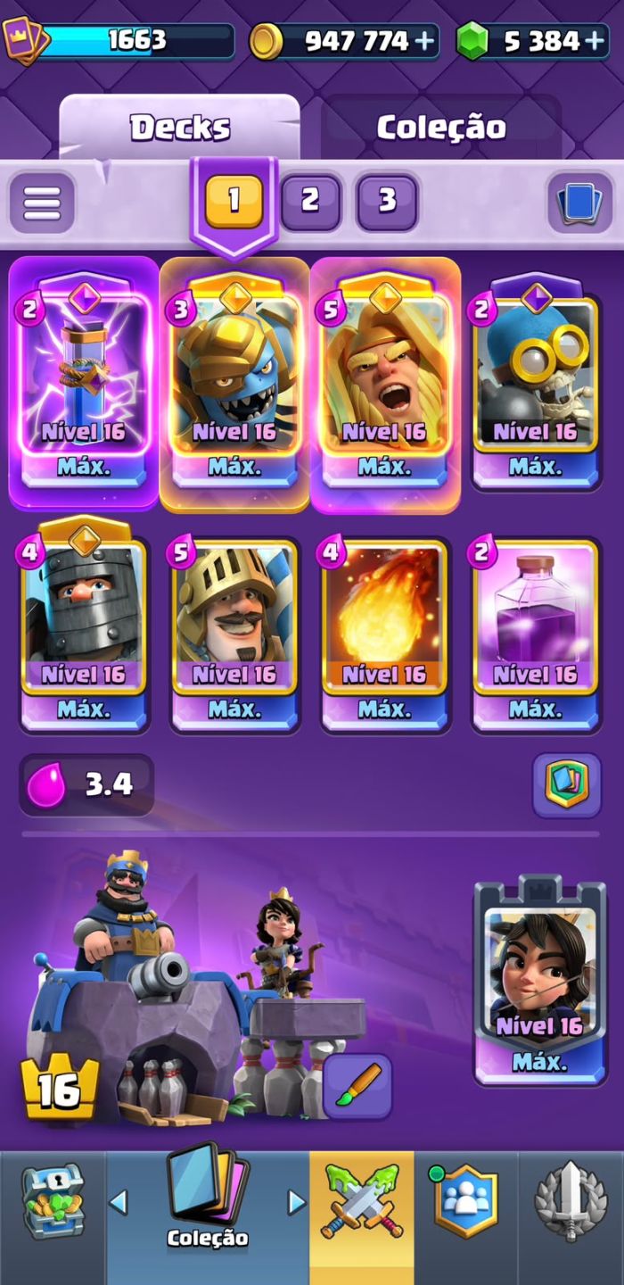 Conta de Clash Royale Com Deck Double Prince FULL