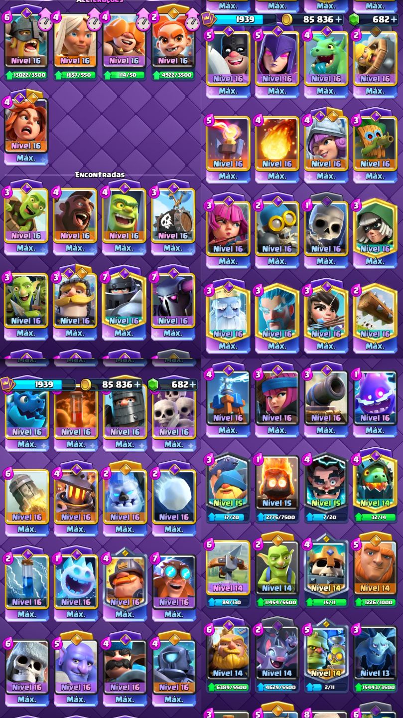CLASH ROYALE 14K | 45 CARTAS NV16 | 34 EVOLUÇÕES | 13 HERÓIS | CONTA 7 ANOS