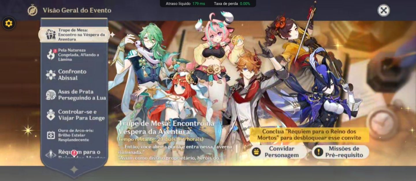 Conta genshin com vários t5 limitados e buildados