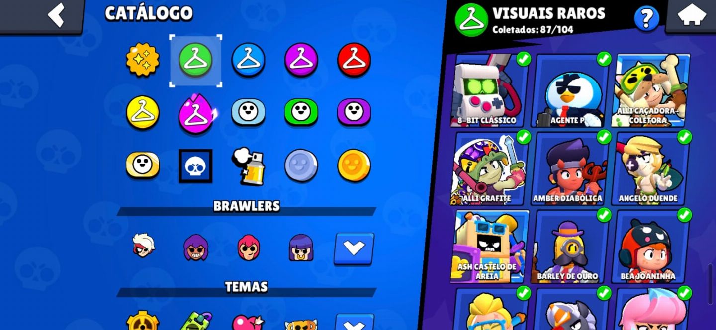 CONTA BRAWL COM 100 MIL TROFEUS, +200 SKINS, +50 BRAWLERS NÍVEL 11