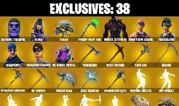 164 skins | OG STW | Og Skull Trooper | Glow CAVEIRAO ROXO) MERRY MINT AXE