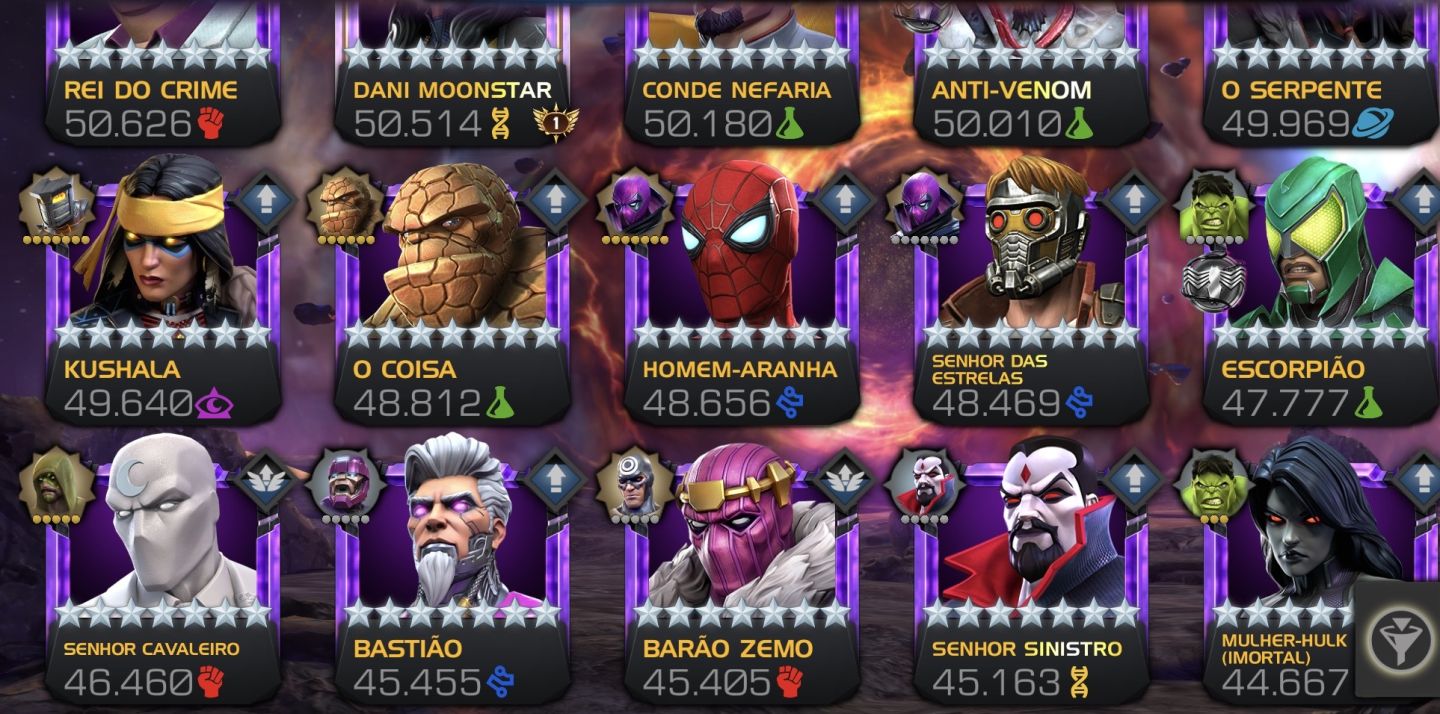Conta Marvel Torneio de Campeões Nível 66 Marvel Contest of Champions Account