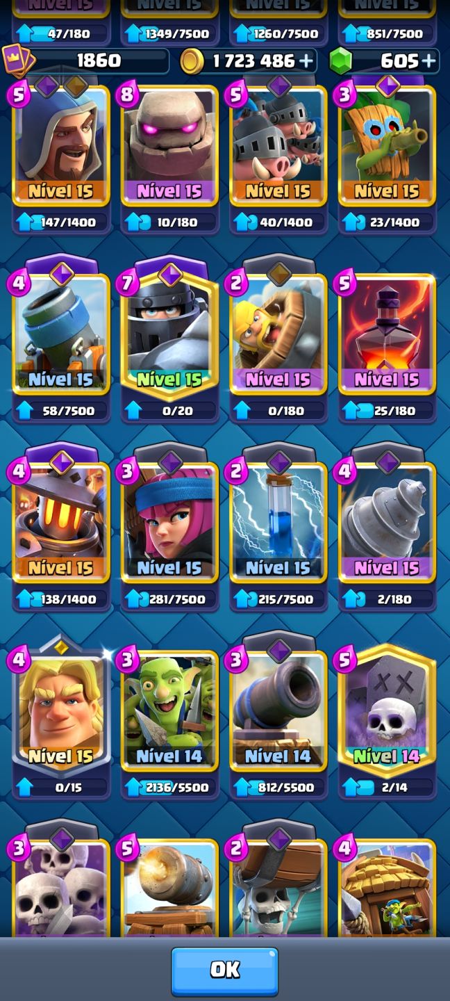 CONTA EX TOP GLOBAL | 11.5k Troféus | Torre do Rei 16 | Princesa Nível 16
