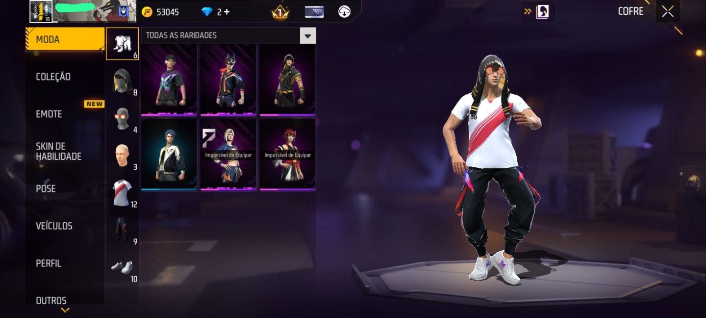 CONTA FREE FIRE LVL 18 | 2 CAMISAS DE TIME + CARTÃO MUDAR NICK+VEÍCULOS