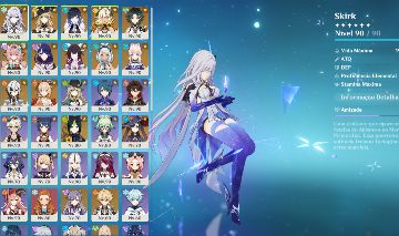 Conta genshin com 19 personagens 5 estrelas
