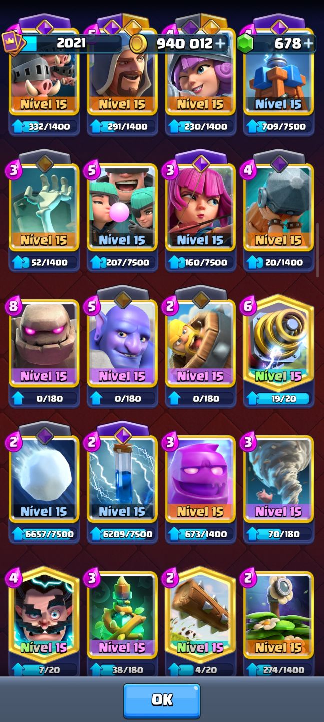Conta Clash Royale bem encaminhada