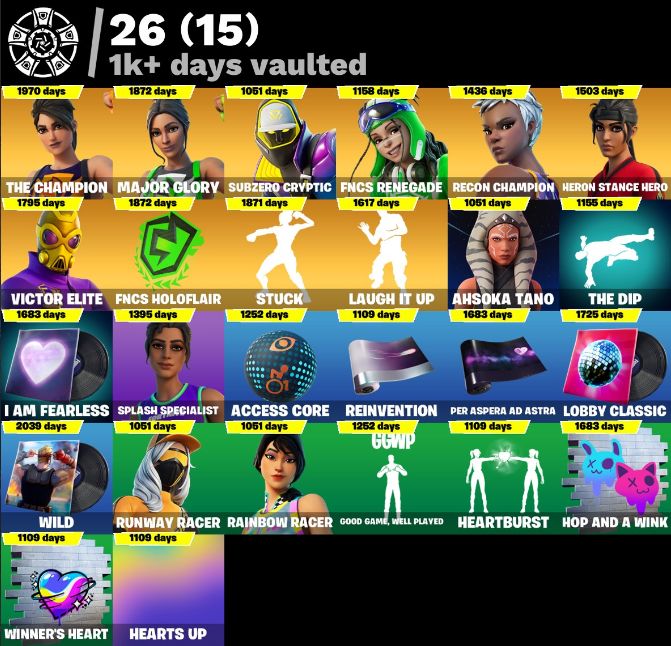 CONTA OG|252 SKINS|FNCS RENEGADE|NEYMAR|LARA CROFT|CANDY AXE|LAUGHT IT UP