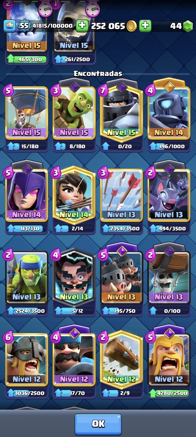 Conta Clash Royale antiga, arena 25, 10k de troféu