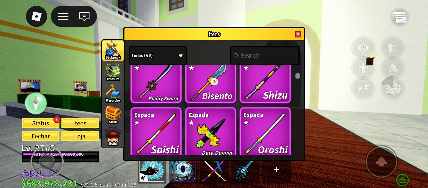CONTA DE BLOX FRUITS RARA! MUITO BOA,CHEIA DE ITEMS FRUTAS E GAME PASS