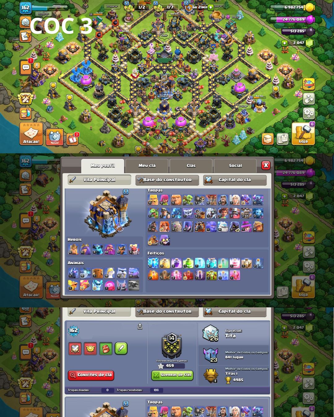 (PROMOÇÃO) CONTAS CLASH OF CLANS CV 9, 10, 12, 13, 15, 16, 17, 18