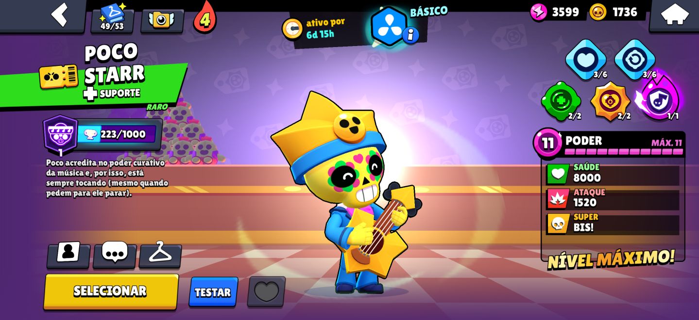 Conta de 2020 com Skins raríssimas do BrawlStars