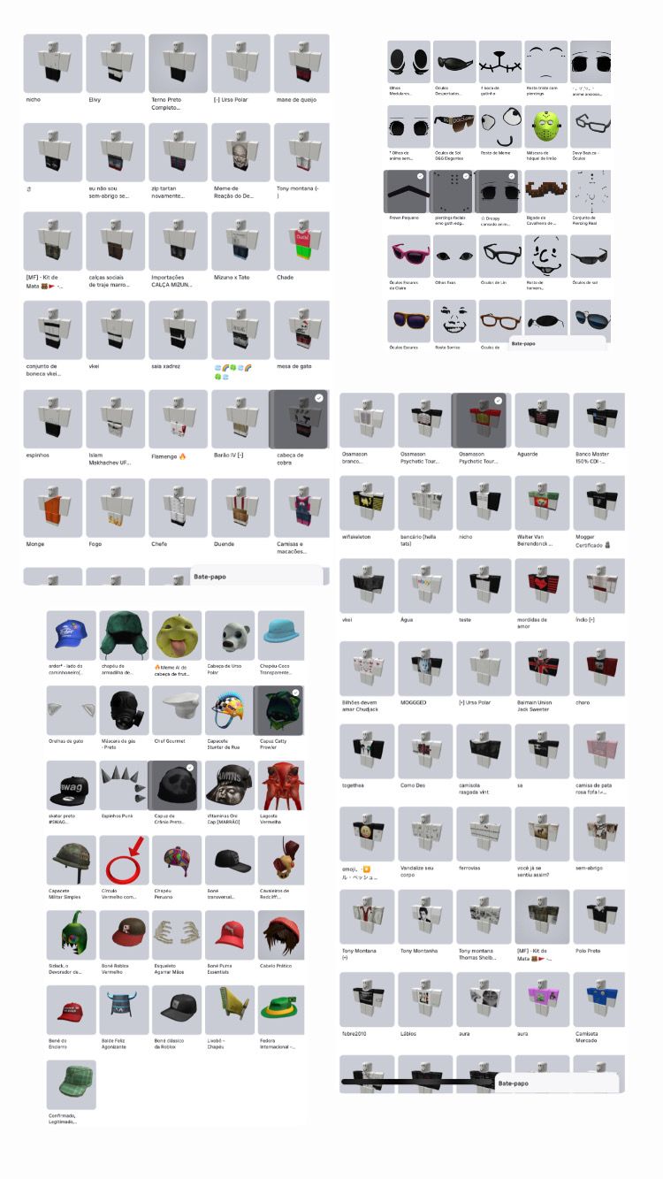 CONTA ROBLOX! muita versatilidade de roupas e personagens