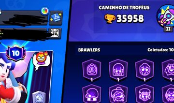 Conta brawl stars 35k, 105/106, 10 prestígios, 300+ skins