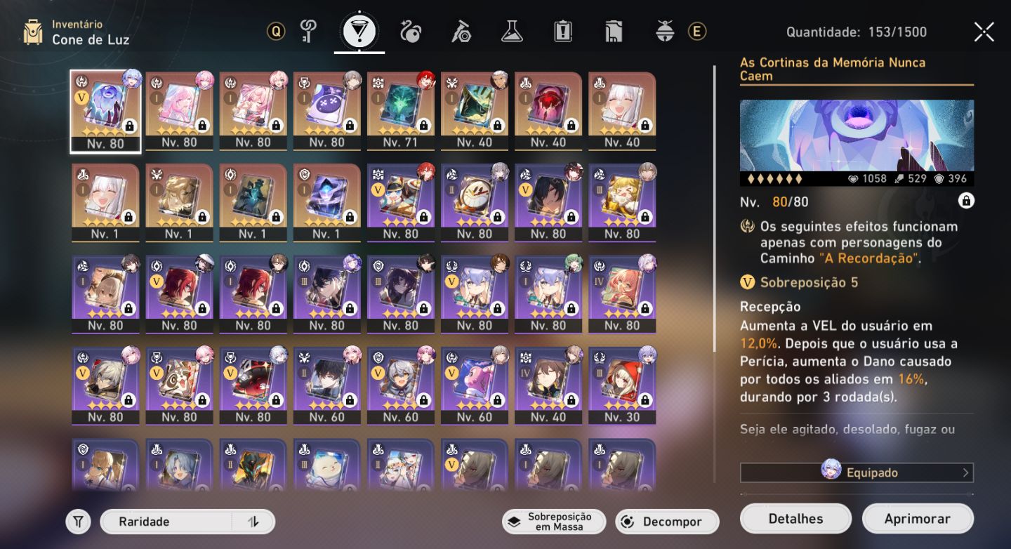 Conta GENSHIN + HSR + ZZZ ZIBAI, FLINS, CYRENE, EVANES, REMIELLE, SHUNG, PHOENIX