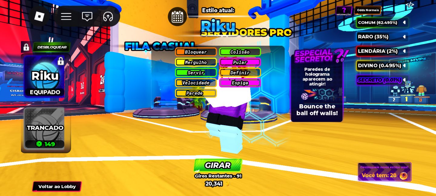 - HAIKYUU LEGENDS (CONTA: 5 SECRETOS + LVL ALTO + HABILIDADES SECRETAS)
