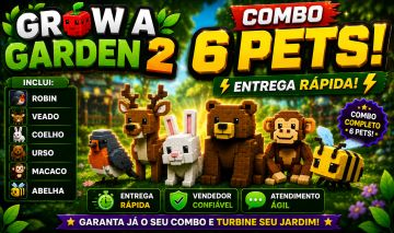 COMBO 6 PETS | Robin + Veado + Coelho + Urso + Macaco + Abelha