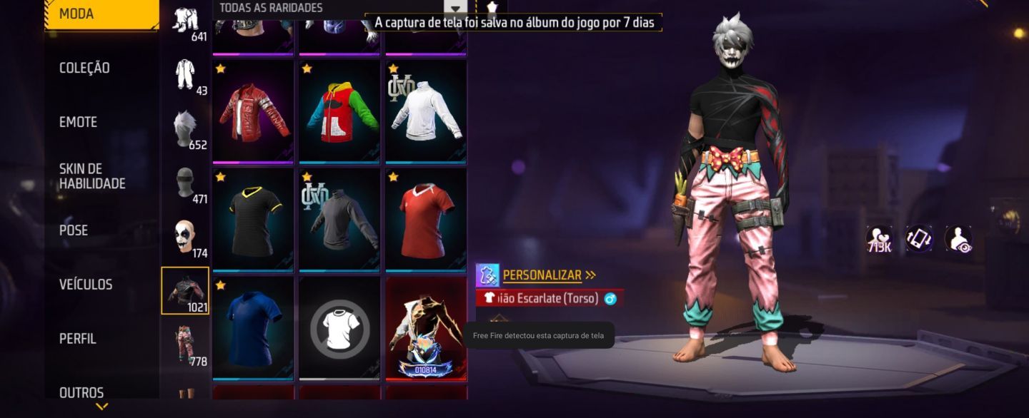 CONTA FREE FIRE (FF) FULLZONA 15 EVOS, 12 PUNHOS, UMP E XM8 ATT (NÃO É A ROXA)