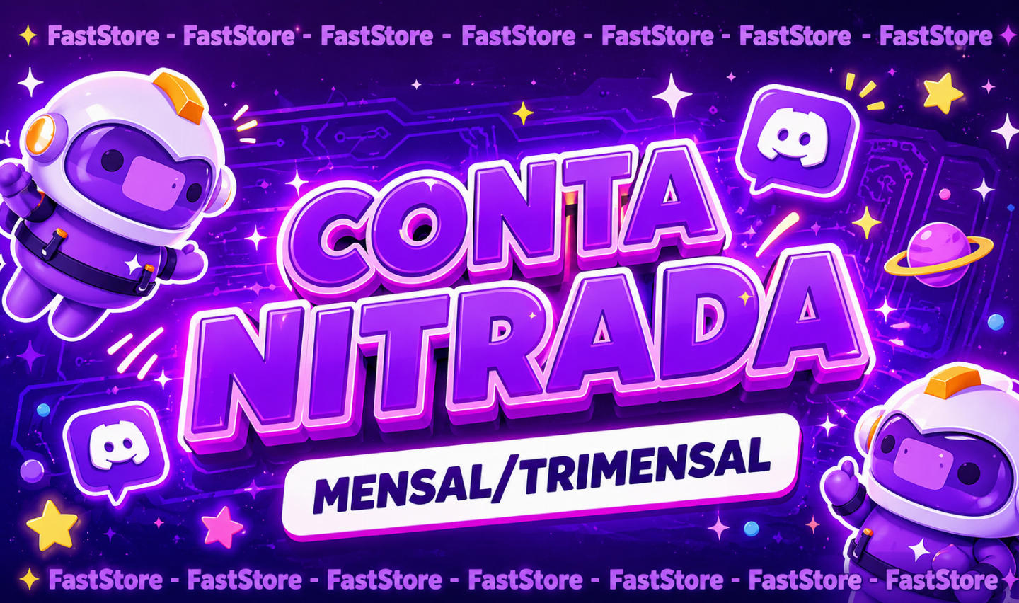 Contas com Nitro Discord | 1 Mês e 3 Meses | Nitrada | Novas / VIRGEM