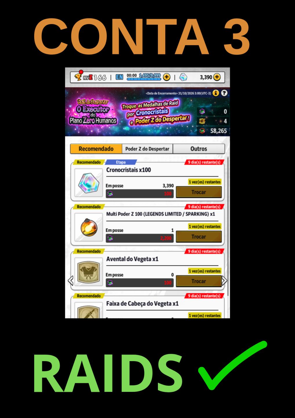 [DESCONTO 49%] SUPER PROMOÇÃO DRAGON BALL LEGENDS - CONTAS OP