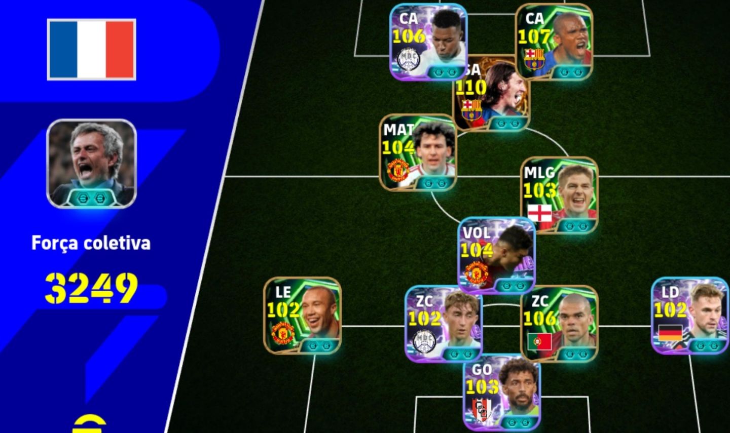 Conta efootball com Messi 110 e vários jogadores meta