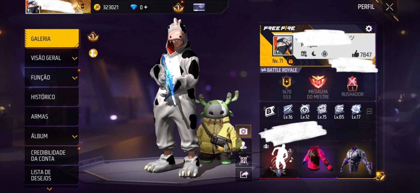 CONTA FREE FIRE ANTIGA 2018 | ITENS RAROS | LVL 71