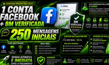 1 CONTA FACEBOOK + BM VERIFICADA | 250 MENSAGENS INICIAIS | 2FA ATIVO