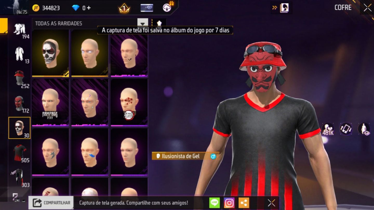 CONTA COM 2 ANGELICAIS, SOMBRA ROXA E AVENTUREIRO /FREE FIRE