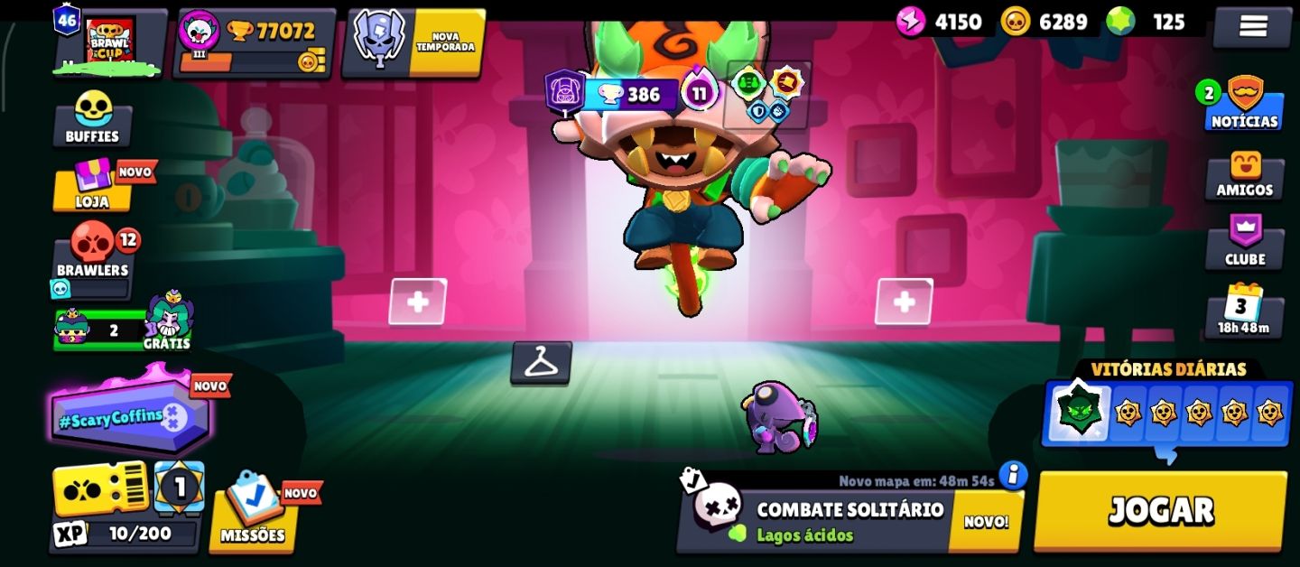 Conta de brawl stras MUITO UPADA com MESTRE NA RANK