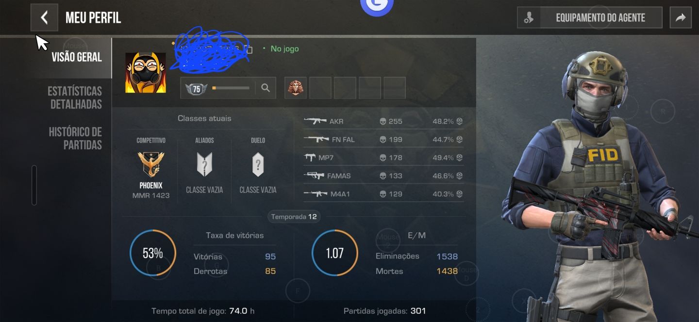 Conta com 1800 golds em skins