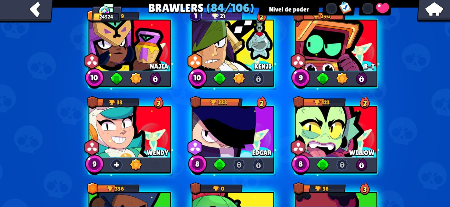 CONTA BRAWL STARS 24k troféus, várias skins ( lendárias, evento, miticas)
