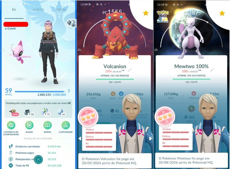 CONTA POKEMON GO LEVEL 59 | 288 LENDARIO | 312 BRILHANTE | 602 TRAJE | ANO 2016