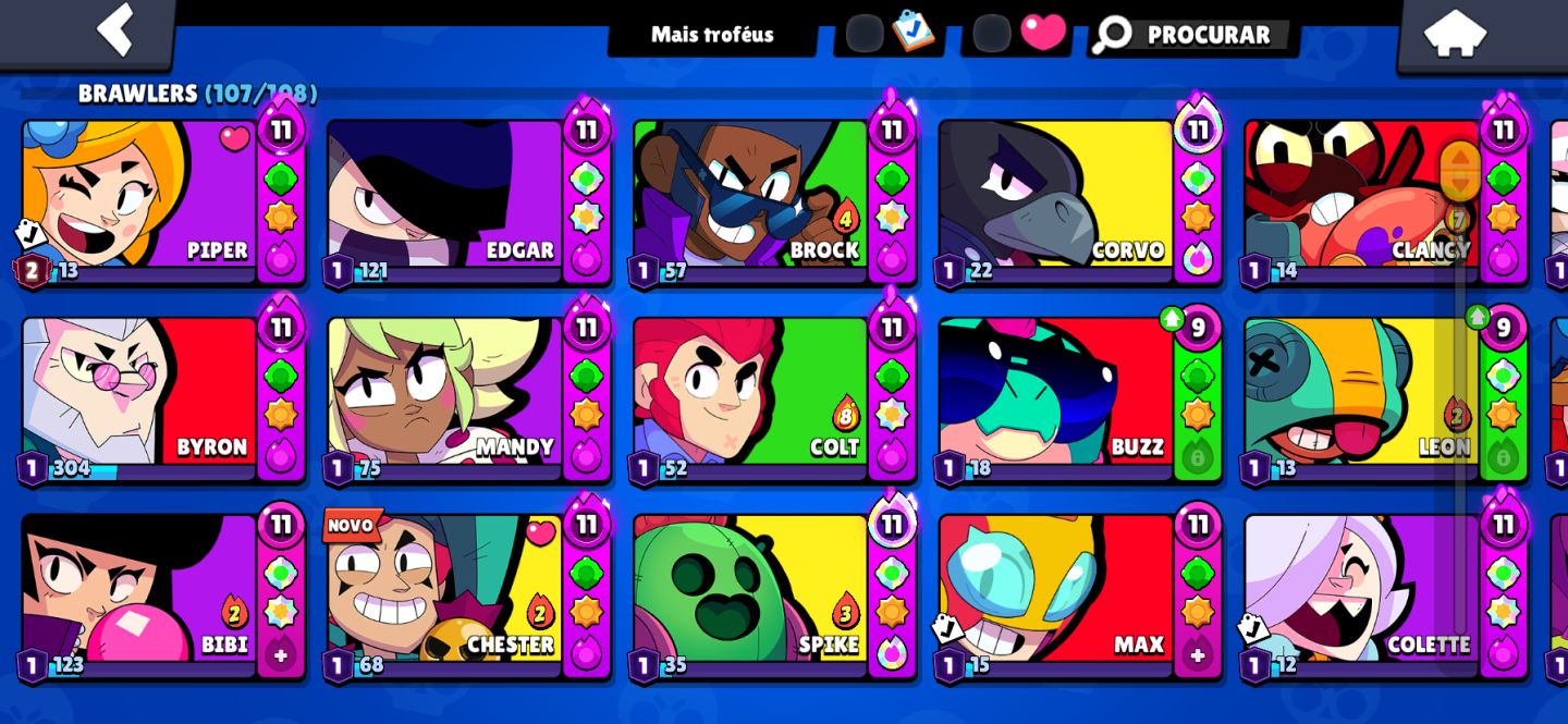 Conta brawl stars 2019 com todos brawlers 55K trofeu