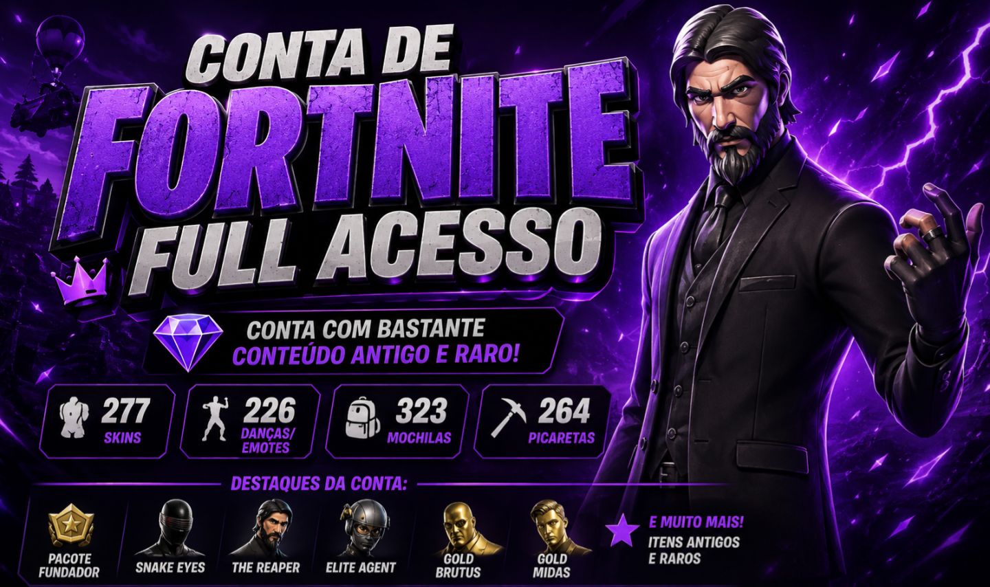 CONTA RARA DE FORTNITE À VENDA + PACOTE DE FUNDADOR + FARM DE VBUCKS