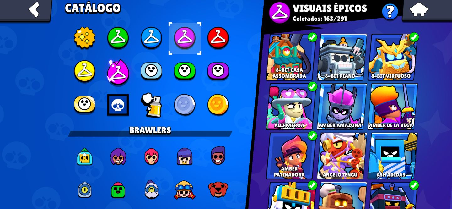 Conta antiga brawl stars| Skins raras| 93Ktroféus | 12 brawl pas plus| 106 brwl