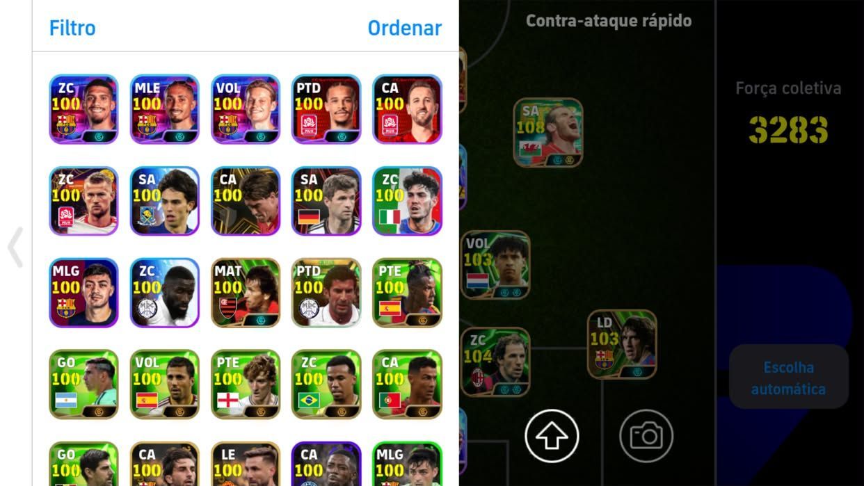 Conta de Efootball Braba do CR7,MESSI,KVARA BLITZ,BALE FORÇA COLETIVA MAX 3284+