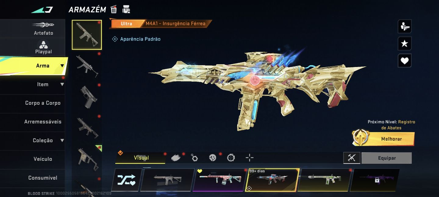 Conta de Blood Strike Nível Alto, Skins Raras e Rank elevado e Itens Esclusivos