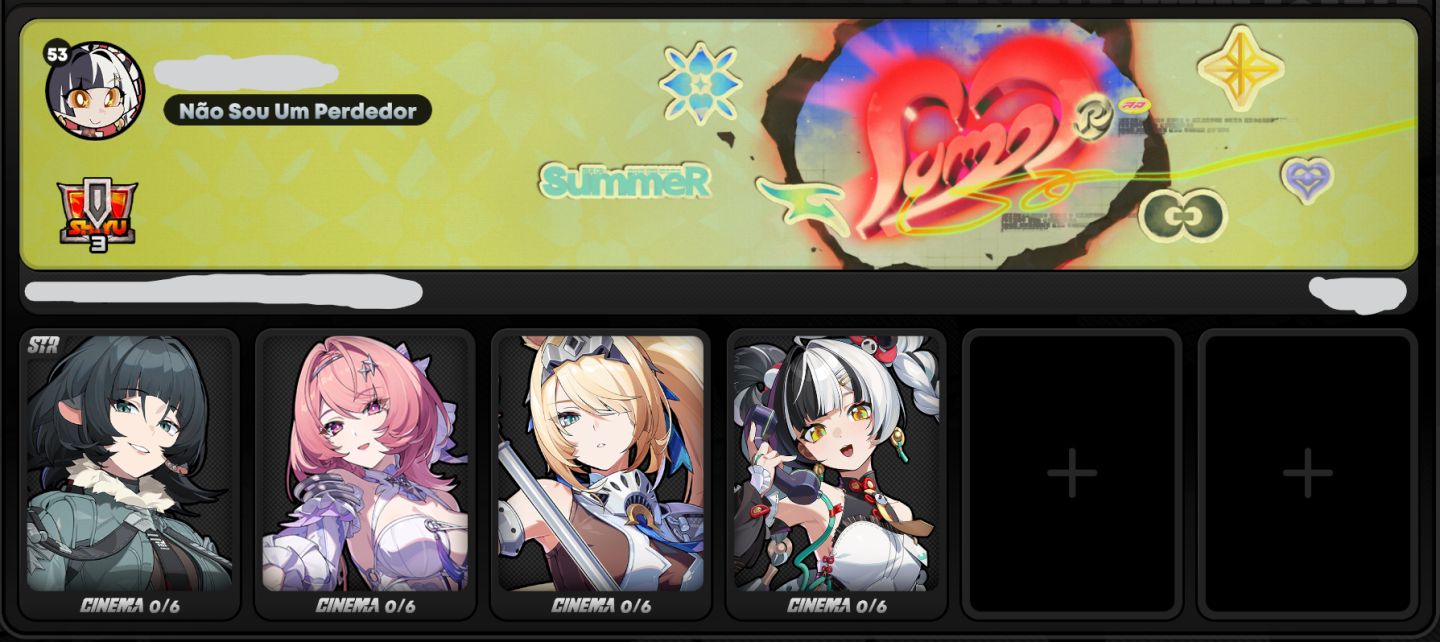 Conta ZZZ com 4 Personagens 5 limitados e suas assinaturas!
