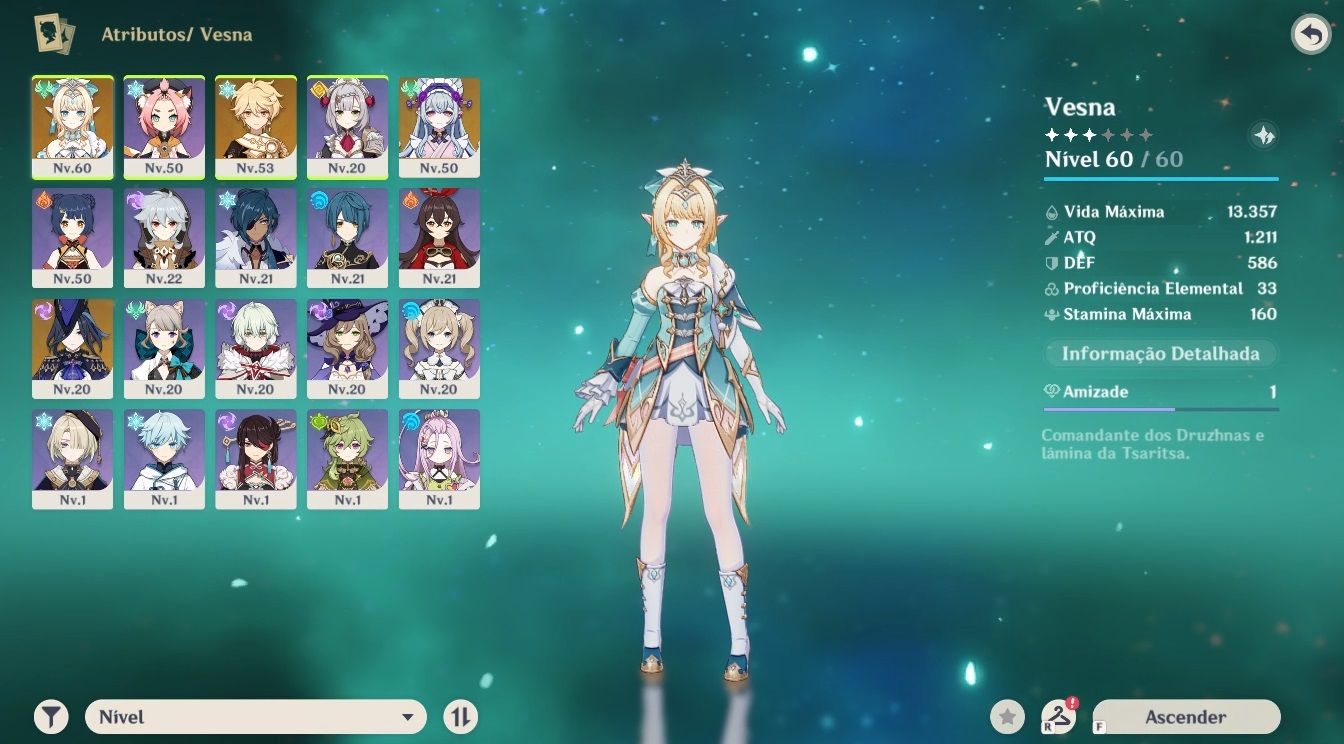 Genshin Vesna + Clorinde + Mizuki AR32 F2P server américa S/ Vínculos