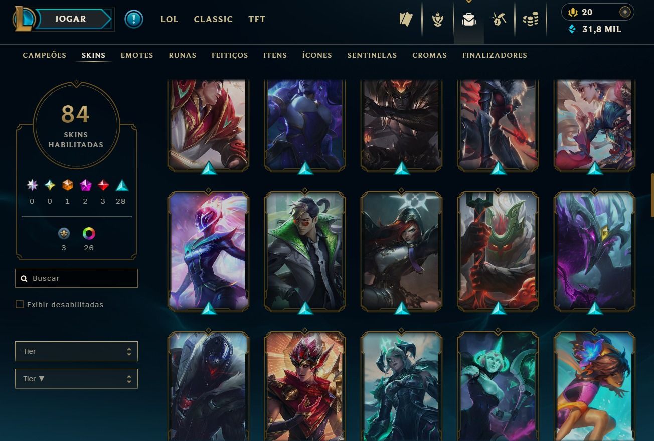 Conta de 2024 - 84 Skins - Lvl 105 - 107 Campeões - 31K de Ea - 26 Cromas
