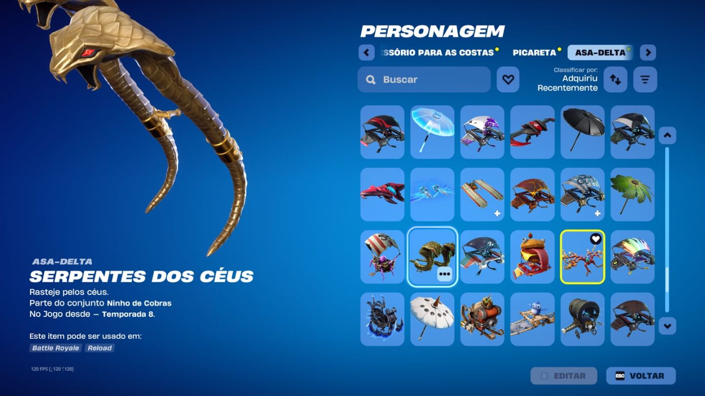 CONTINHA DE FORTNITE NO JEITO, 388 SKINS E 344 PICARETAS + PASSE DA TEMPORADA 3