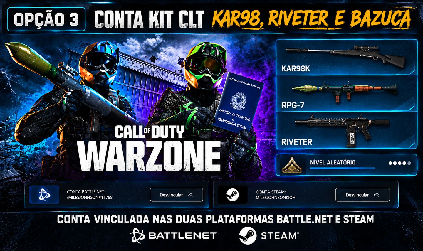 CONTAS COD WARZONE VERIFICADAS / CONTAS NOVAS OU UPADAS