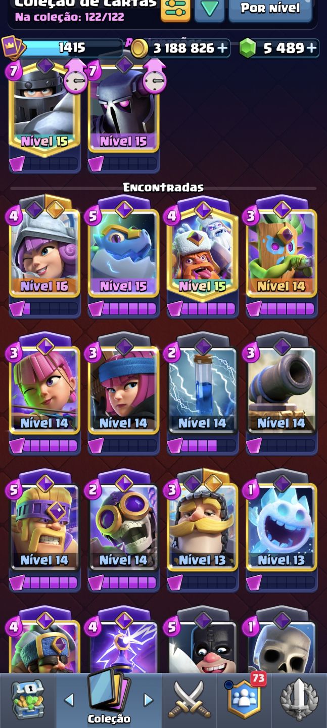 Conta de Clash Royale 10 anos de jogo 3 cartas full