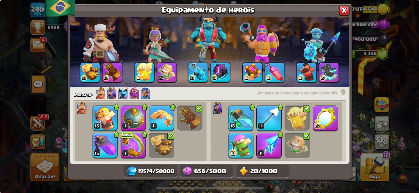 CONTA CLASH OF CLANS - NÍVEL 240 / CV17 FULL