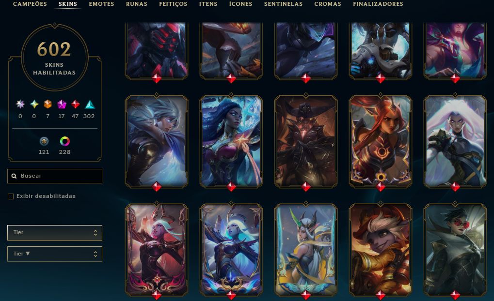 Conta lol e valorant com muita skin