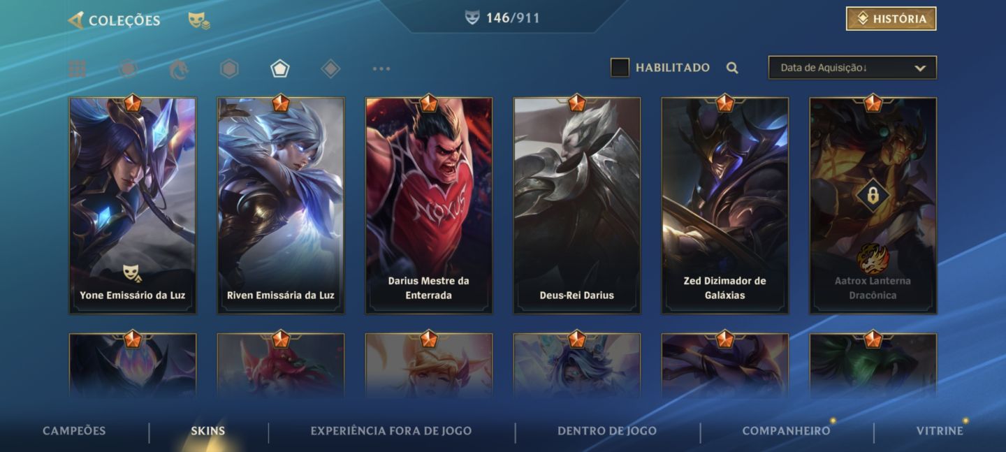 Conta wild rift skin extremamente rara